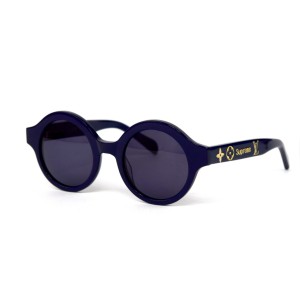 Louis Vuitton сонцезахисні окуляри 12398 сині з чорною лінзою 
