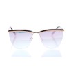 Жіночі сонцезахисні окуляри 10124 золоті з рожевою лінзою 