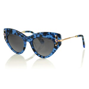 Miu Miu сонцезащитные очки 8746 чёрные с синий линзой 