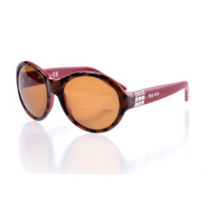 Miu Miu сонцезащитные очки 10067 хаки с коричневой линзой 