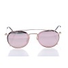 Жіночі сонцезахисні окуляри 10133 золоті з рожевою лінзою 
