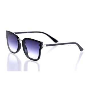 Женские сонцезащитные очки 10135 чёрные с фиолетовой линзой 