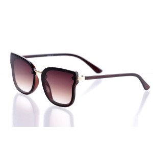Жіночі сонцезахисні окуляри 10136 коричневі з коричневою лінзою 