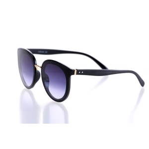 Женские сонцезащитные очки 10137 чёрные с фиолетовой линзой 