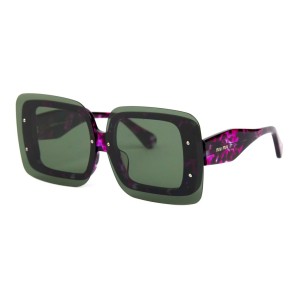 Miu Miu сонцезащитные очки 11993 сиреневые с зелёной линзой 