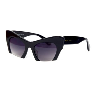 Miu Miu сонцезащитные очки 12102 чёрные с чёрной линзой 