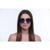Жіночі сонцезахисні окуляри 10139 чорні з синьою лінзою 
