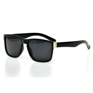 Мужские сонцезащитные очки 9178 чёрные с чёрной линзой 