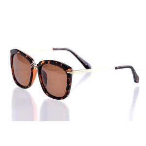Жіночі сонцезахисні окуляри 10140 хакі з коричневою лінзою 