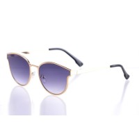 Жіночі сонцезахисні окуляри 10143 золоті з фіолетовою лінзою 
