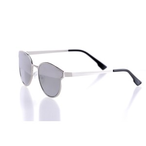 Женские сонцезащитные очки 10144 серебряные с ртутной линзой 