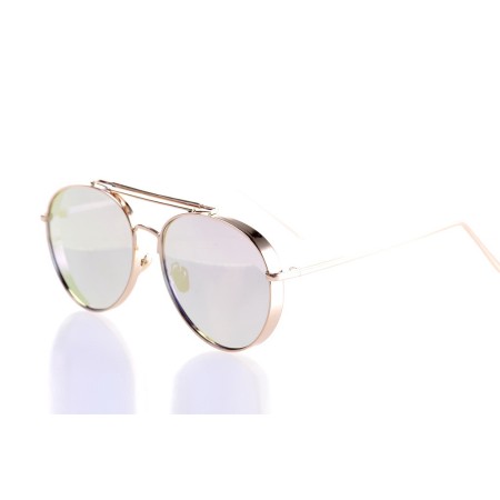 Женские сонцезащитные очки 10148 золотые с розовой линзой 