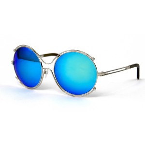 Другие сонцезащитные очки 12002 серебряные с синей линзой 