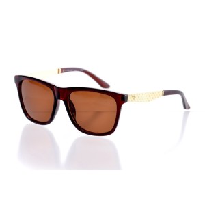 Мужские сонцезащитные очки 10483 коричневые с коричневой линзой 