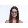 Жіночі сонцезахисні окуляри 10150 срібні з блакитною лінзою 
