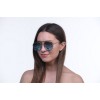 Жіночі сонцезахисні окуляри 10150 срібні з блакитною лінзою 