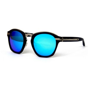 Другие сонцезащитные очки 12139 чёрные с синей линзой 