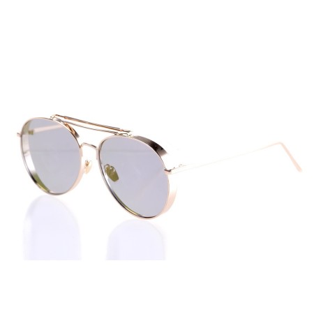 Женские сонцезащитные очки 10152 золотые с фиолетовой линзой 