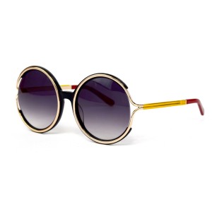 Другие сонцезащитные очки 12175 золотые с чёрной линзой 