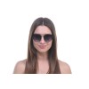 Женские сонцезащитные очки 10154 чёрные с фиолетовой линзой 
