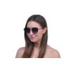 Женские сонцезащитные очки 10154 чёрные с фиолетовой линзой 