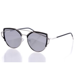 Жіночі сонцезахисні окуляри 10156 срібні з ртутною лінзою 