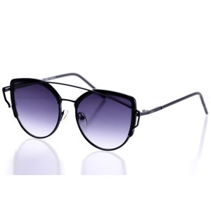 Жіночі сонцезахисні окуляри 10159 чорні з фіолетовою лінзою 