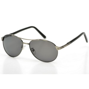 Cartier сонцезащитные очки 9495 металлик с чёрной линзой 