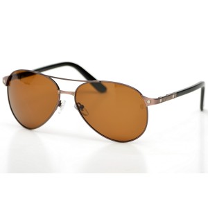 Cartier сонцезащитные очки 9501 коричневые с коричневой линзой 