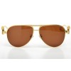 Cartier сонцезахисні окуляри 9506 золоті з коричневою лінзою 