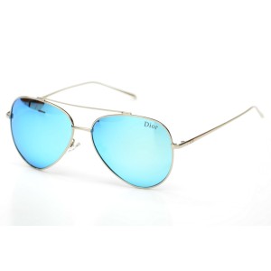 Christian Dior сонцезахисні окуляри 9611 срібна з синьою лінзою 