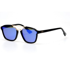 Christian Dior сонцезахисні окуляри 11321 чорні з синьою лінзою 