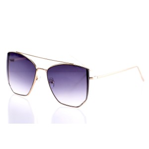 Жіночі сонцезахисні окуляри 10165 золоті з фіолетовою лінзою 