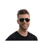 Gucci сонцезащитные очки 9537 металлик с чёрной линзой 