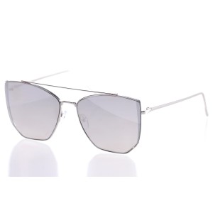 Женские сонцезащитные очки 10167 серебряные с ртутной линзой 