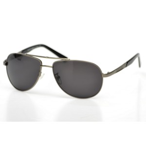 Gucci сонцезащитные очки 9543 металлик с чёрной линзой 