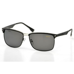 Gucci сонцезащитные очки 9548 металлик с чёрной линзой 