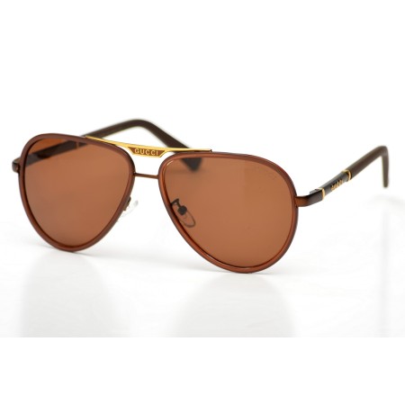 Gucci сонцезахисні окуляри 9551 коричневі з коричневою лінзою 