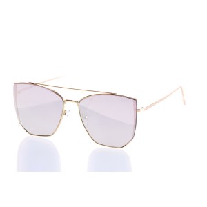 Жіночі сонцезахисні окуляри 10169 золоті з рожевою лінзою 