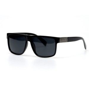 Мужские сонцезащитные очки 10843 чёрные с чёрной линзой 