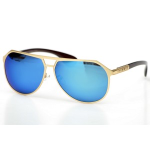 Hermes сонцезащитные очки 9456 золотые с синей линзой 