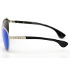Hermes сонцезащитные очки 9457 металлик с синей линзой 