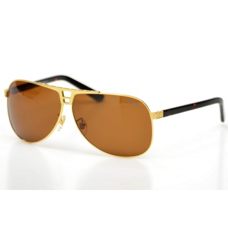 Louis Vuitton сонцезахисні окуляри 9649 золоті з коричневою лінзою 