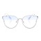 Имиджевые сонцезащитные очки 10177 серебряные с голубой линзой . Photo 2