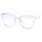 Имиджевые сонцезащитные очки 10177 серебряные с голубой линзой . Photo 1