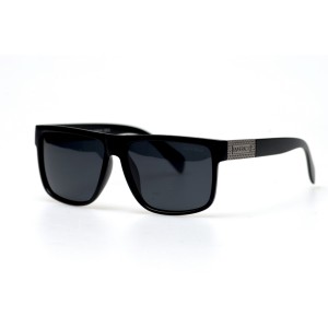 Мужские сонцезащитные очки 10844 чёрные с чёрной линзой 