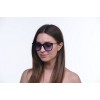 Женские сонцезащитные очки 10181 чёрные с фиолетовой линзой 