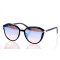 Женские сонцезащитные очки 10193 чёрные с голубой линзой . Photo 1