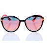 Женские сонцезащитные очки 10198 чёрные с оранжевой линзой 