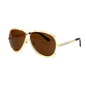 Другие сонцезащитные очки 12076 золотые с коричневой линзой 